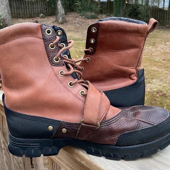 Polo Ralph Lauren Brown Hi Leather Boots Size 12D - Picture 2 of 15